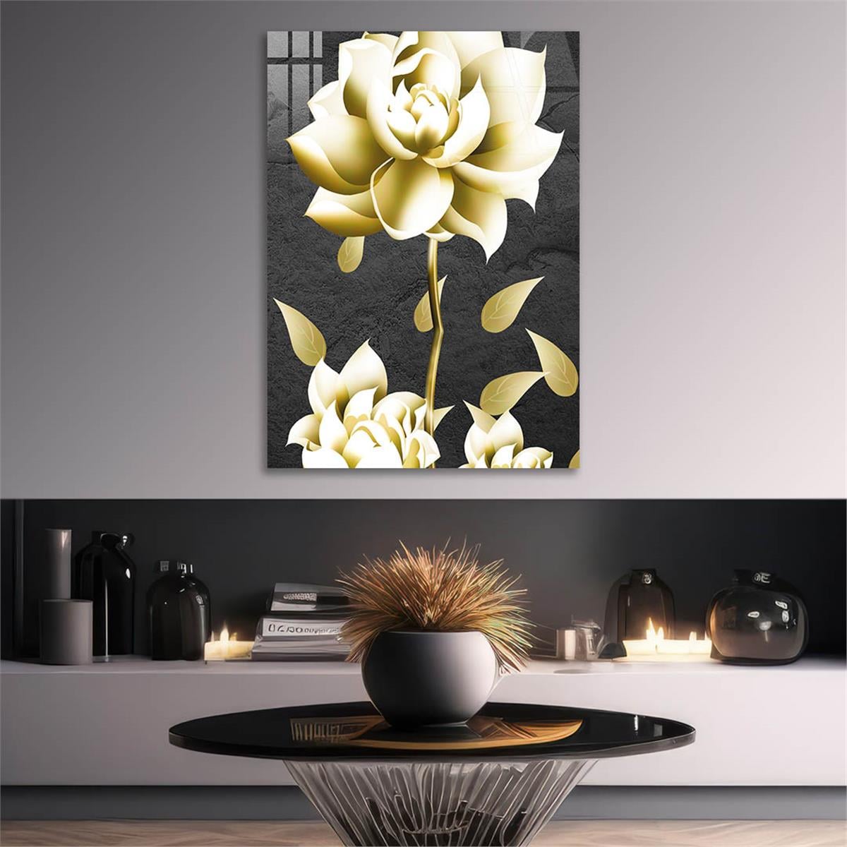 Dikey Doğa Temalı Cam Tablo107