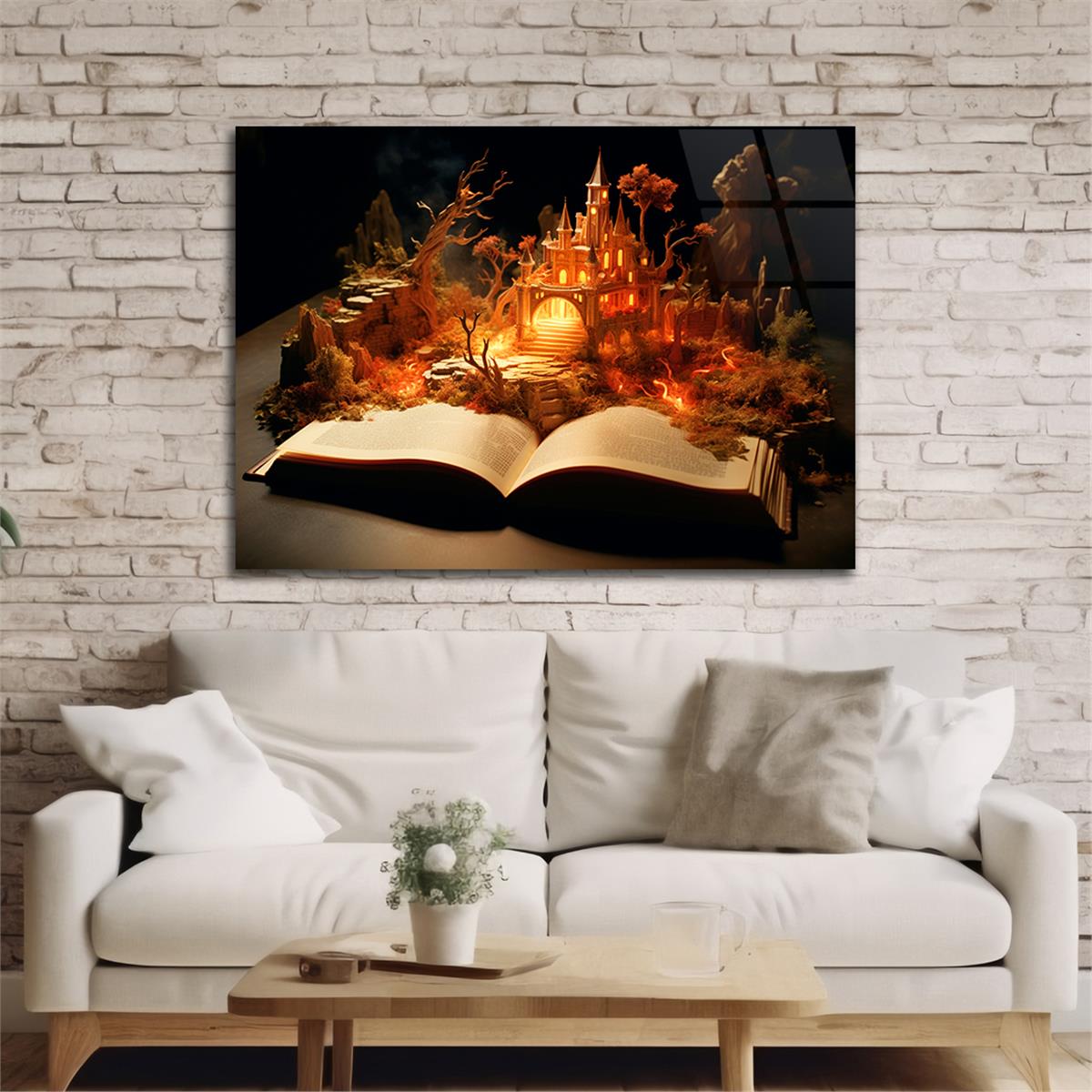 Yatay Dini Temalı Cam Tablo 209