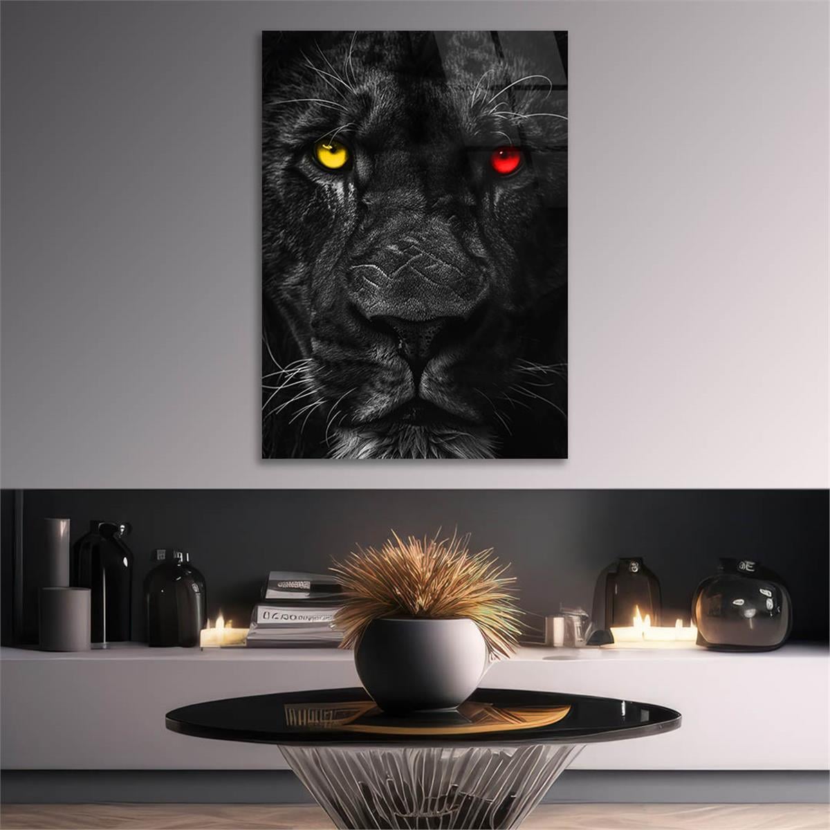 Dikey Doğa Temalı Cam Tablo 350