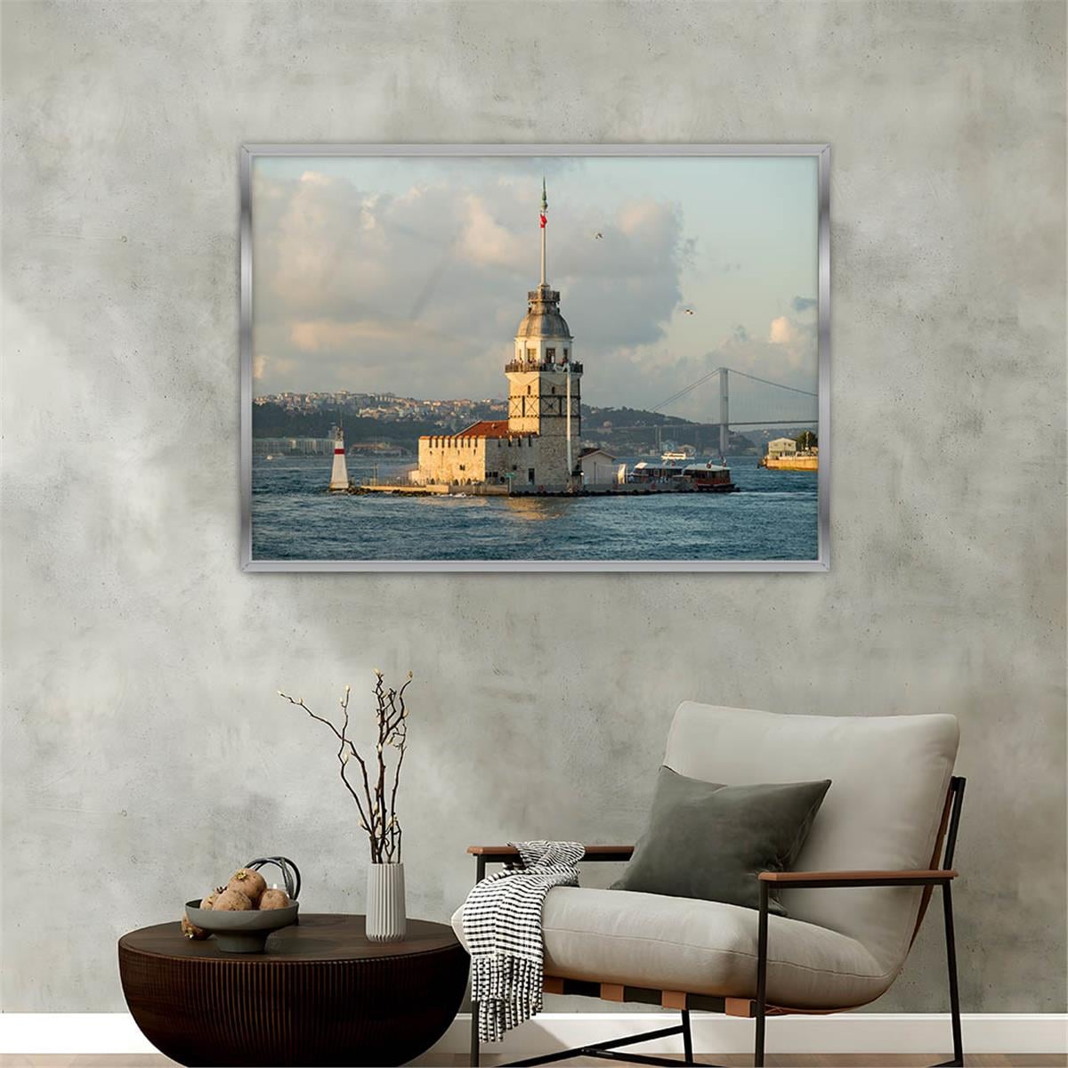 Aluminum-Framed Natured-Themed Tempered Glass Wall Art 009