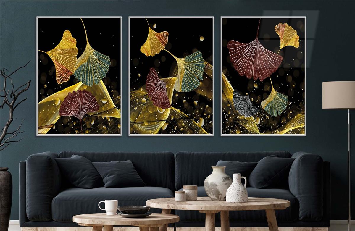 Alüminyum Çerçeveli Sanat Temalı 3'lü Set CAM Tablo 0049