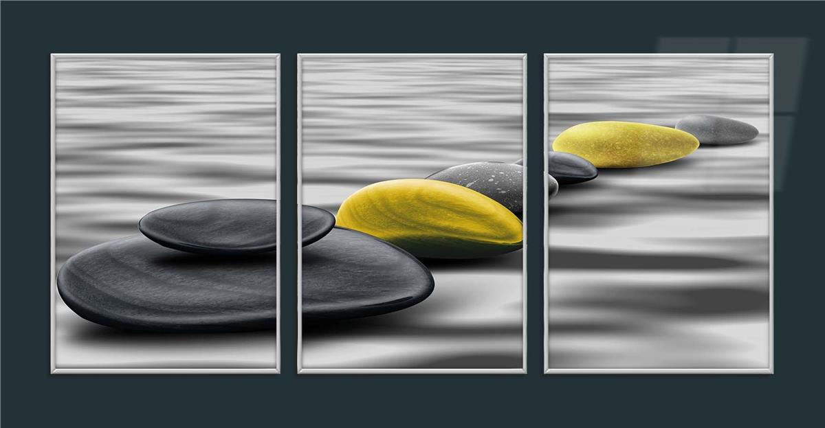 Alüminyum Çerçeveli Sanat Temalı 3'lü Set MDF Tablo 0064