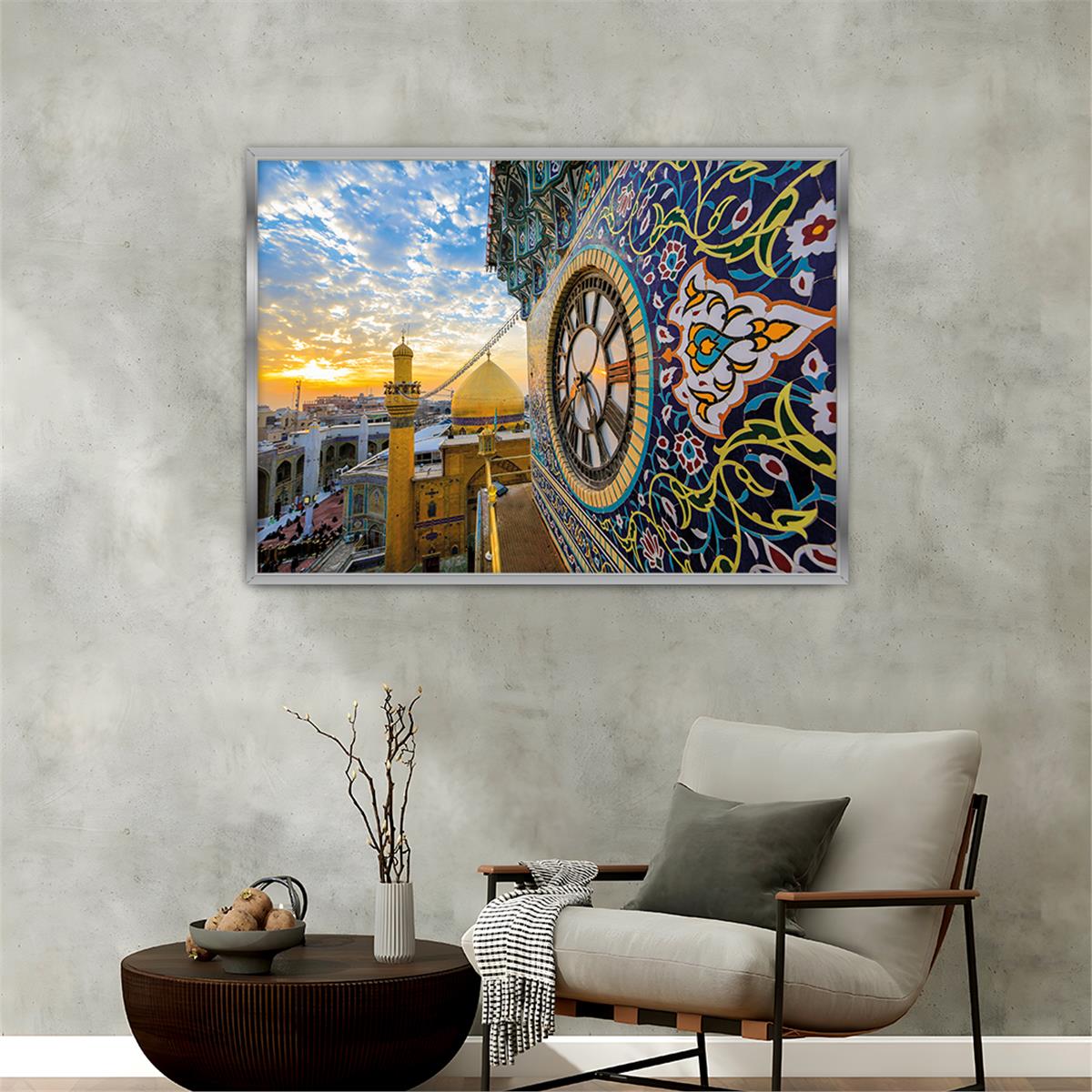 Tableau en verre à thème religieux avec cadre en aluminium  071