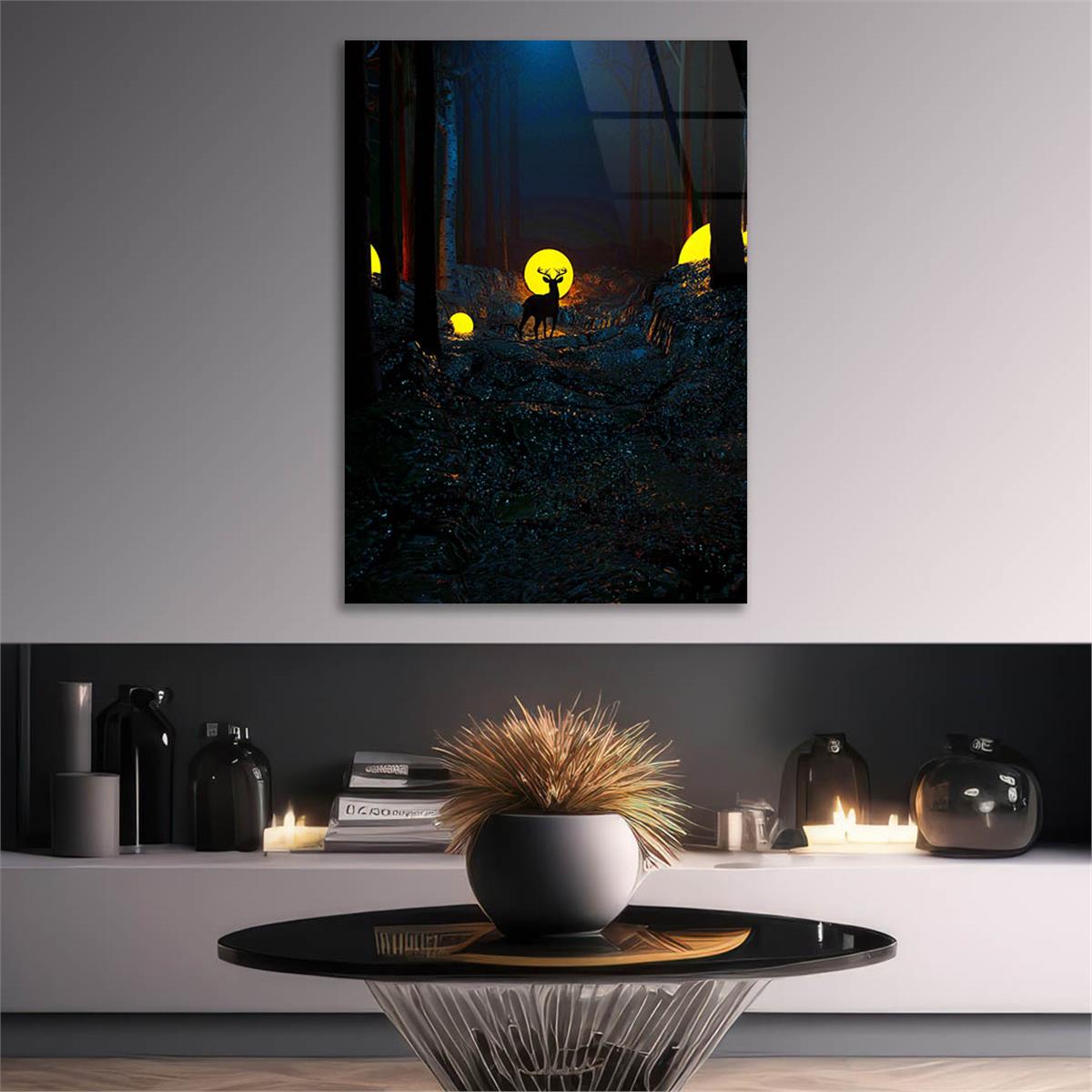 Dikey Doğa Temalı Cam Tablo 265