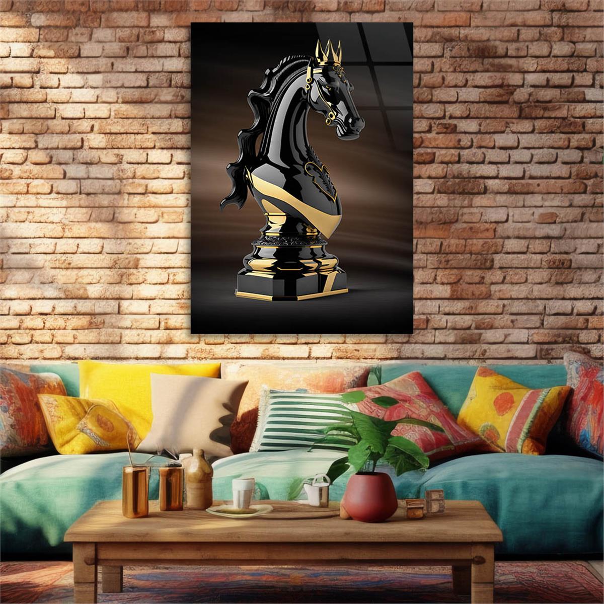 Vertical Tempered Glasss Wall Arts Art-Themed 328