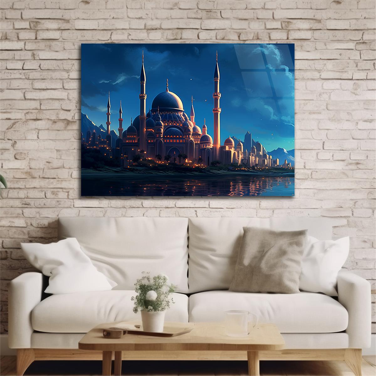 Yatay Dini Temalı Cam Tablo 206