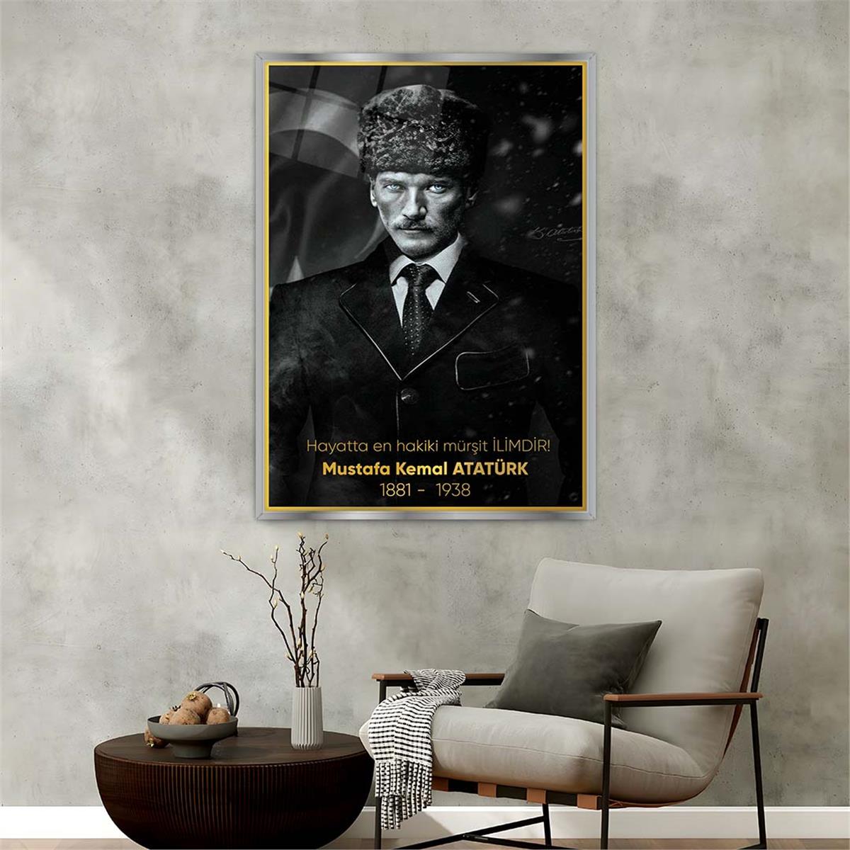 Aluminum-Framed National-Themed Tempered Glass Wall Art 044