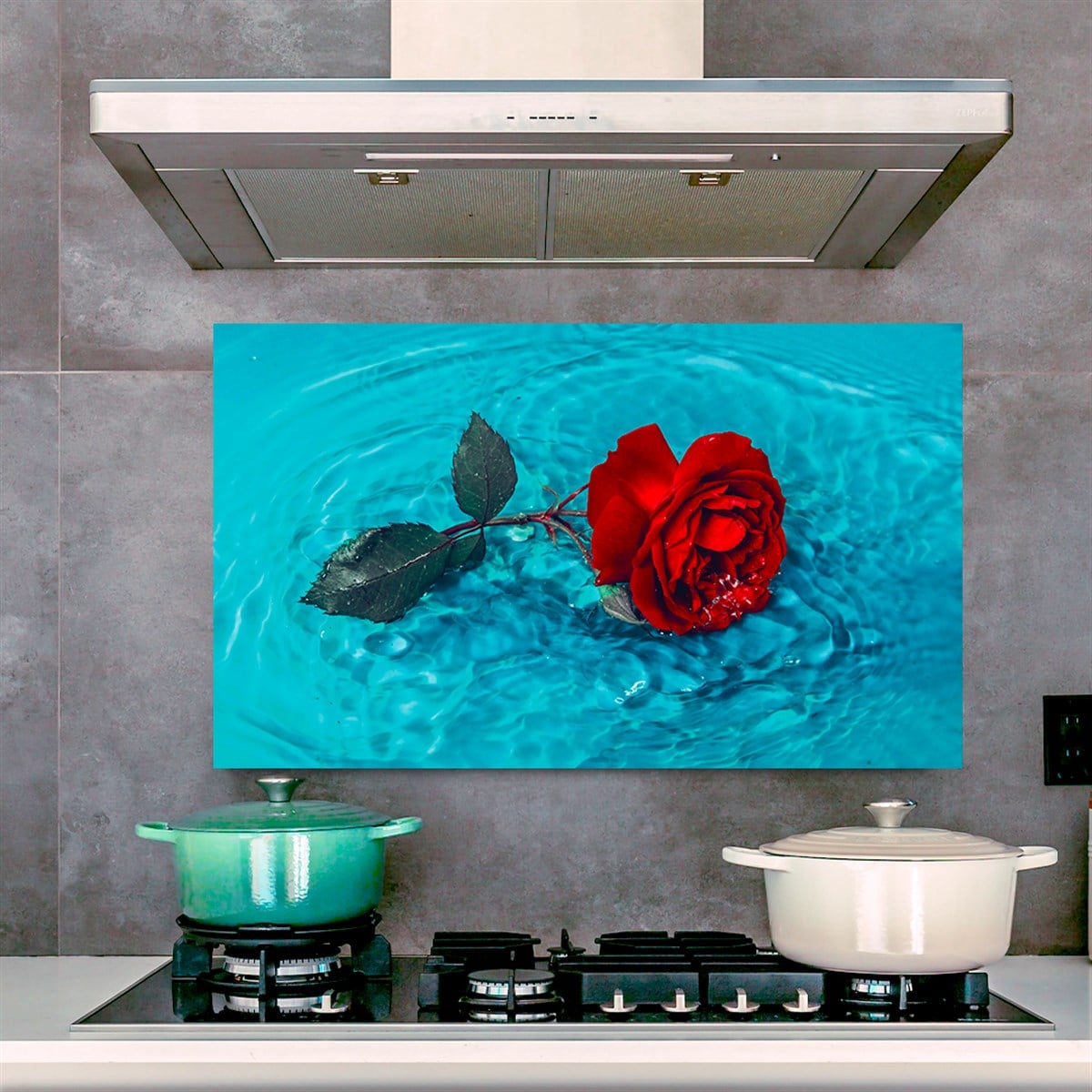 Keuken Achterwand Glas Schilderij (40x70 cm - 15,7 x 27.6 inc)