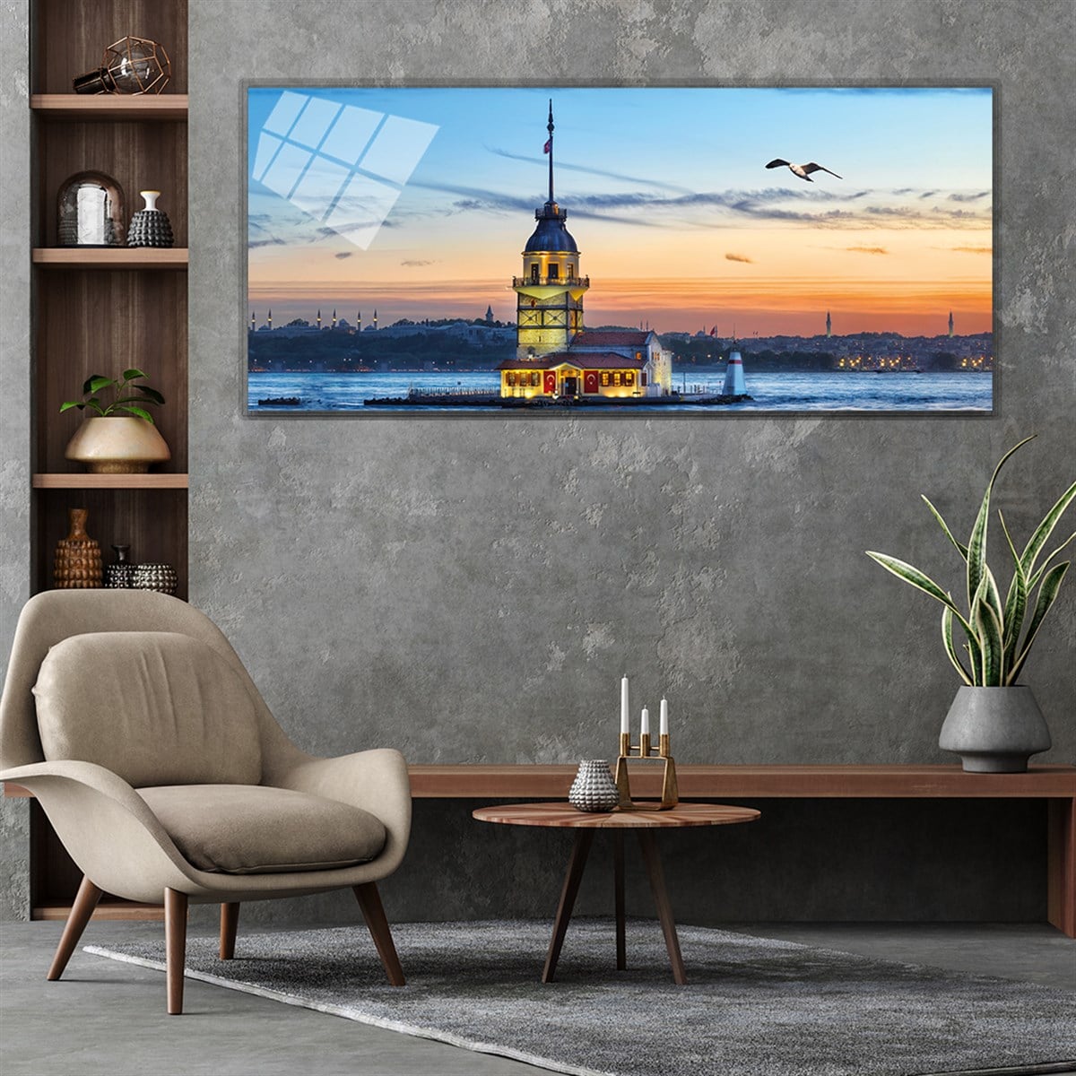 Ensemble de Tableaux panoramique  en verre