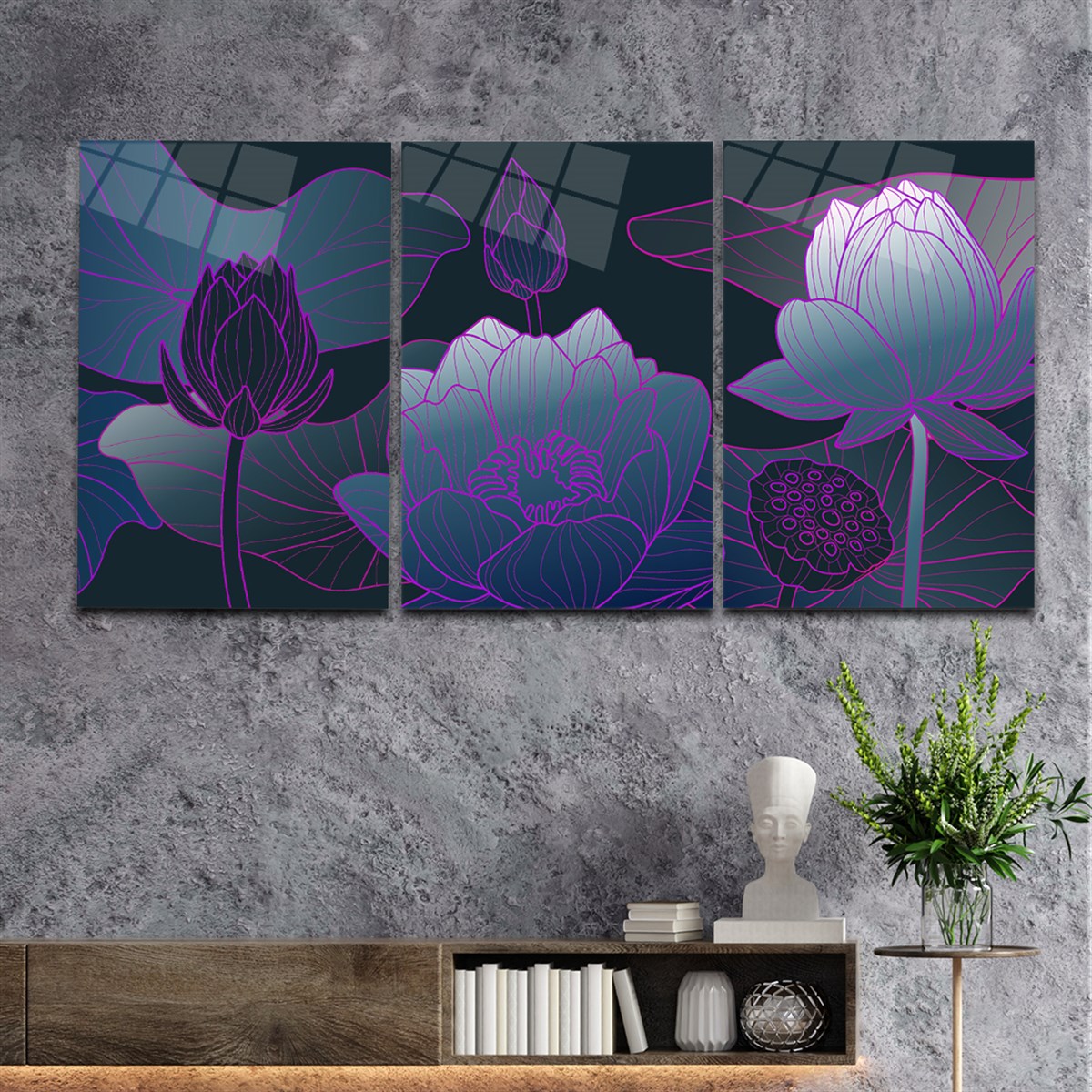 Tempered Glasss Wall Arts Art-Themed Set