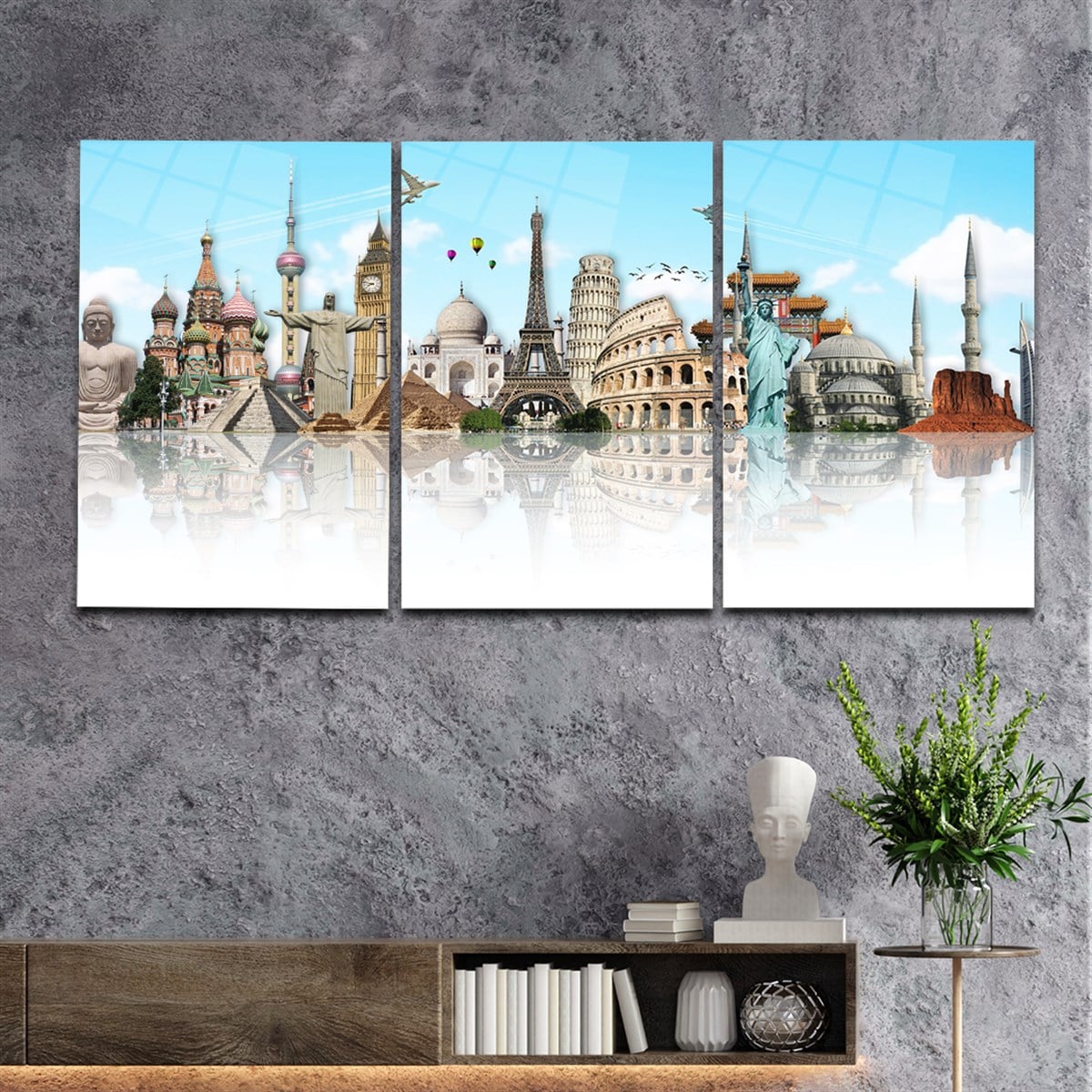 Tempered Glasss Wall Arts Art-Themed Set