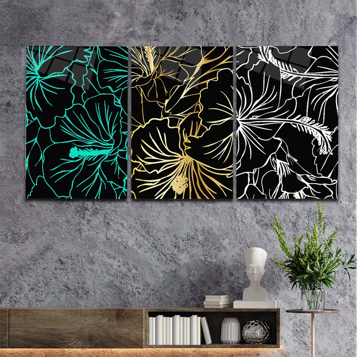 Tempered Glasss Wall Arts Art-Themed Set