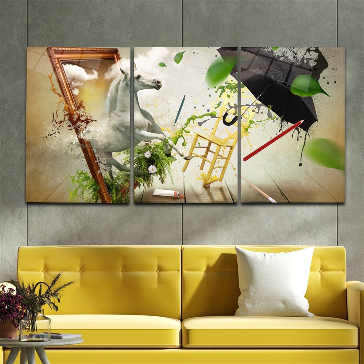 Tempered Glasss Wall Arts Art-Themed Set