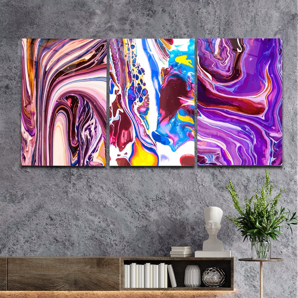 Tempered Glasss Wall Arts Art-Themed Set