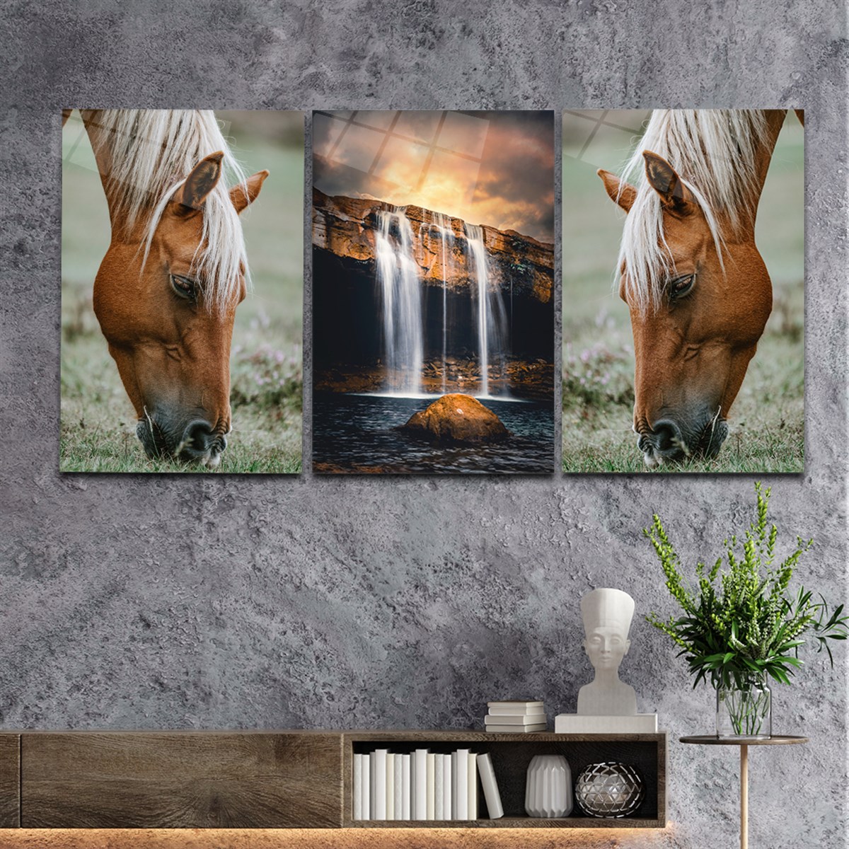 Tempered Glasss Wall Arts Art-Themed Set