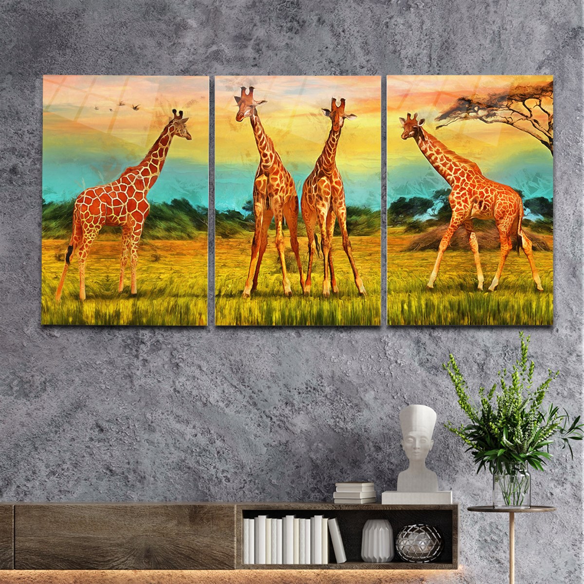 Tempered Glasss Wall Arts Art-Themed Set