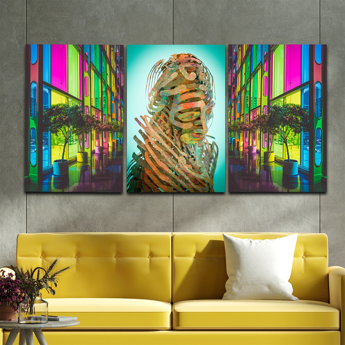 Tempered Glasss Wall Arts Art-Themed Set