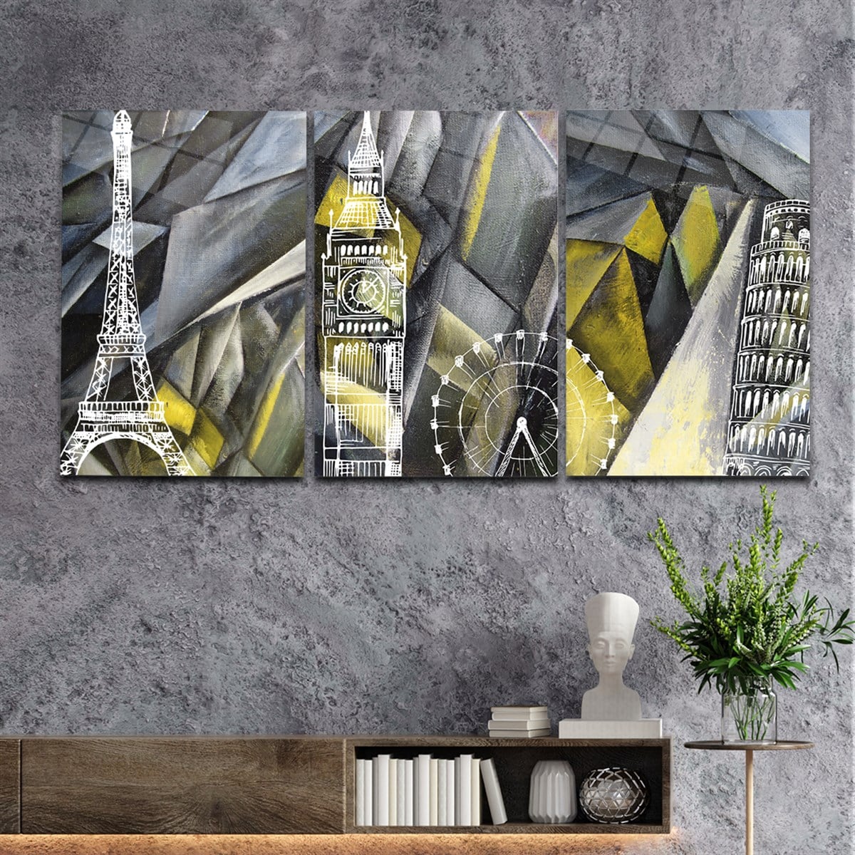 Tempered Glasss Wall Arts Art-Themed Set