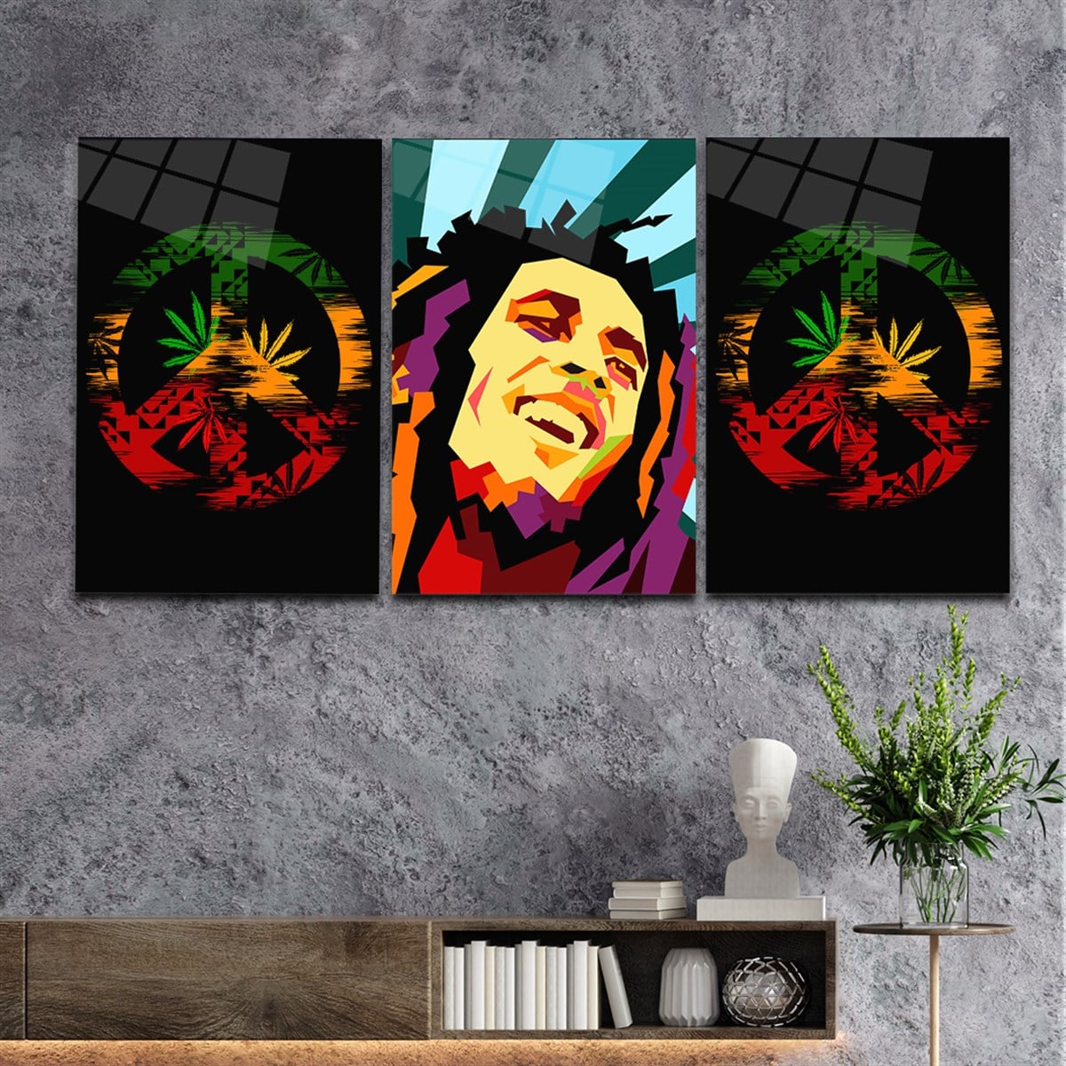 Tempered Glasss Wall Arts Art-Themed Set