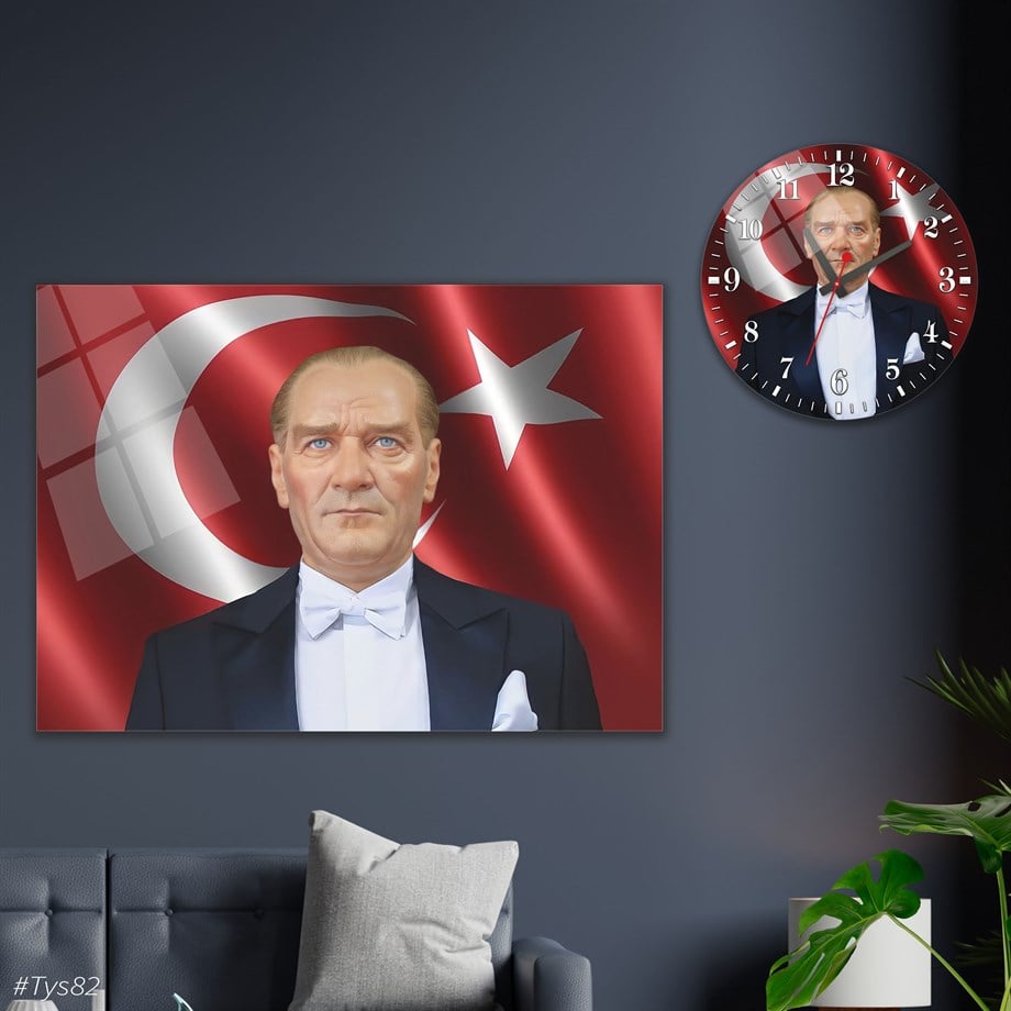 مجموعة ساعة مدورة من الزجاج للحائط