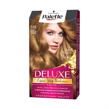 Palette Deluxe 7-65 Altın Parıltılı Toffee Saç Boyası - Pembisden