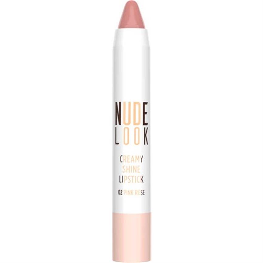 Golden Rose Nude Look Creamy Shine Lipstick-03 Peachy Nude-Kalem Ruj