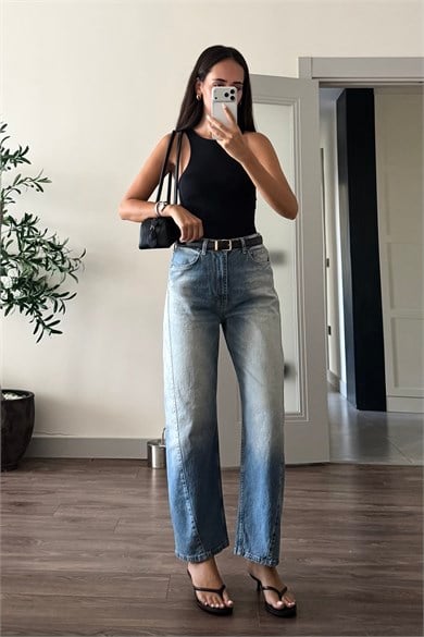 Açık Mavi Barrel Jean - Kadın Jean Modelleri - Nazliye Moda | Kadın Giyim Modası