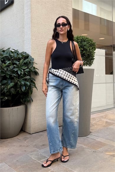 Açık Mavi Barrel Jean - Kadın Jean Modelleri - Nazliye Moda | Kadın Giyim Modası
