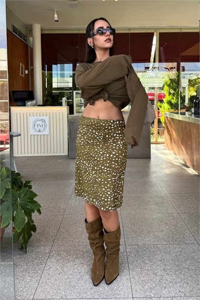 Bambi Desen Midi Etek - Kadın Etek Modelleri - Nazliye Moda | Kadın Giyim Modası