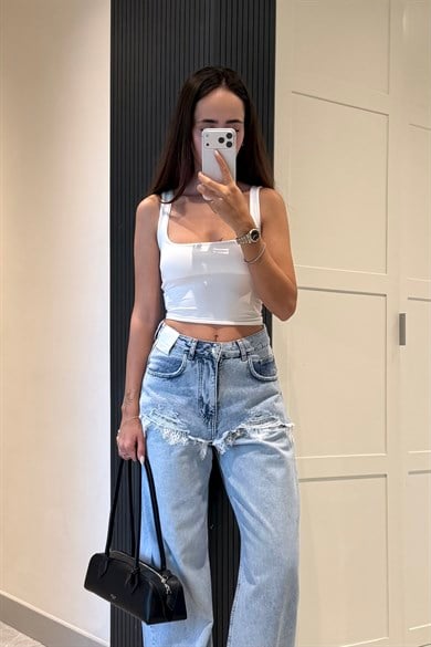 Beyaz Crop Body - Kadın Body & Crop Modelleri - Nazliye Moda | Kadın Giyim Modası