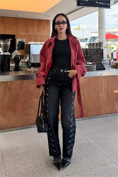 Füme Napolyon Baggy Jean - Kadın Jean Modelleri - Nazliye Moda | Kadın Giyim Modası