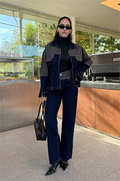 İndigo Kemer Detaylı Denim Takım - Kadın Takım Modelleri - Nazliye Moda | Kadın Giyim Modası