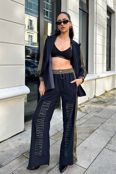 Lacivert Tasarım Pantolon - Kadın Alt Giyim Modelleri - Nazliye Moda - Kadın Giyim Modası