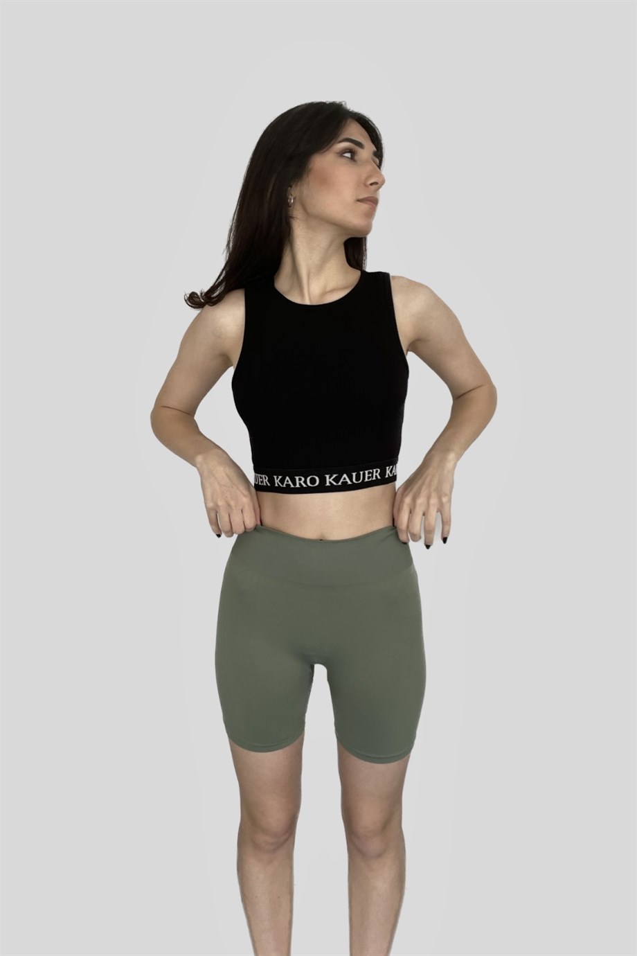Haki Kısa Sporcu Tayt - Kadın Tayt Modelleri - Nazliye Moda | Kadın Giyim  Modası
