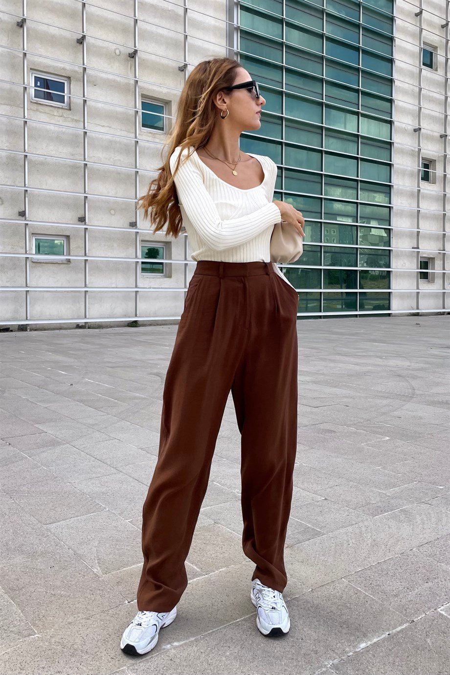 Kahverengi Pileli Palazzo Pantolon - Kadın Pantolon Modelleri - Nazliye  Moda | Kadın Giyim Modası