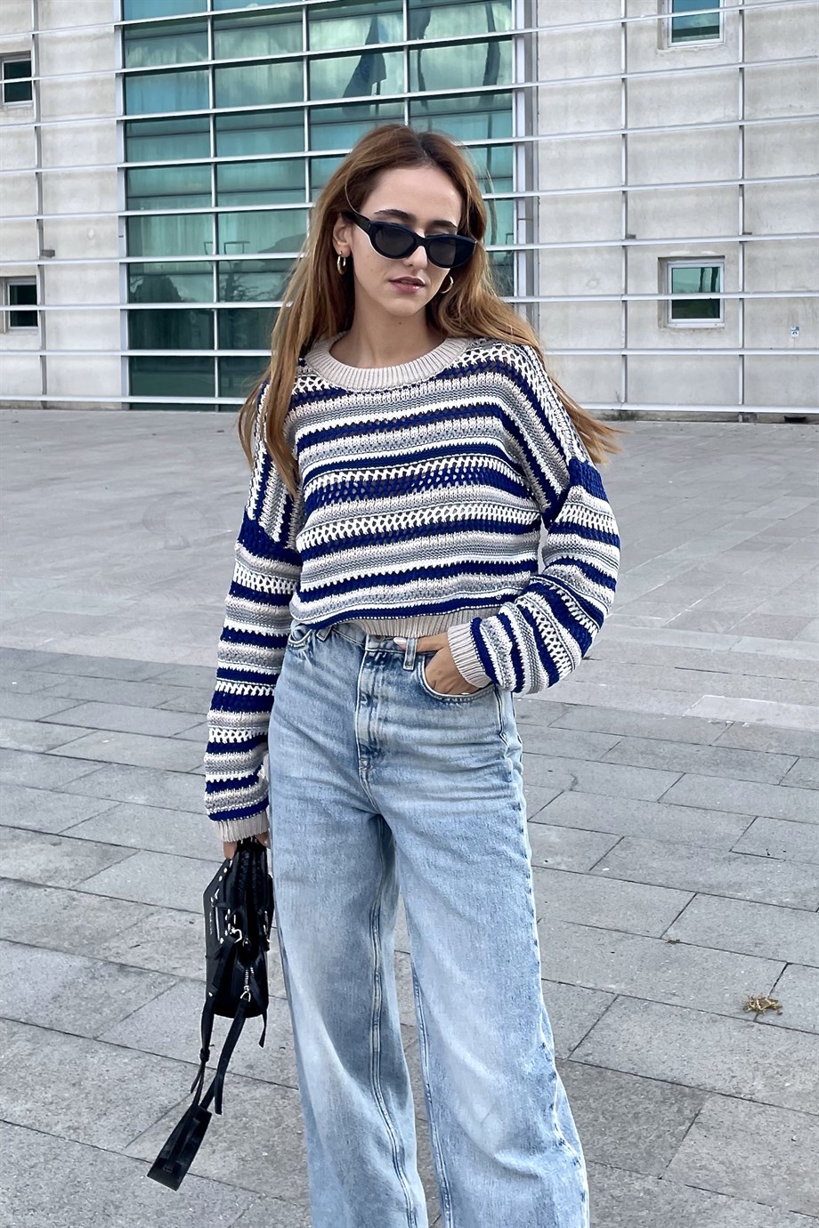 Renkli Çizgili Triko Kazak - Kadın Triko & Kazak Modelleri - Nazliye Moda |  Kadın Giyim Modası