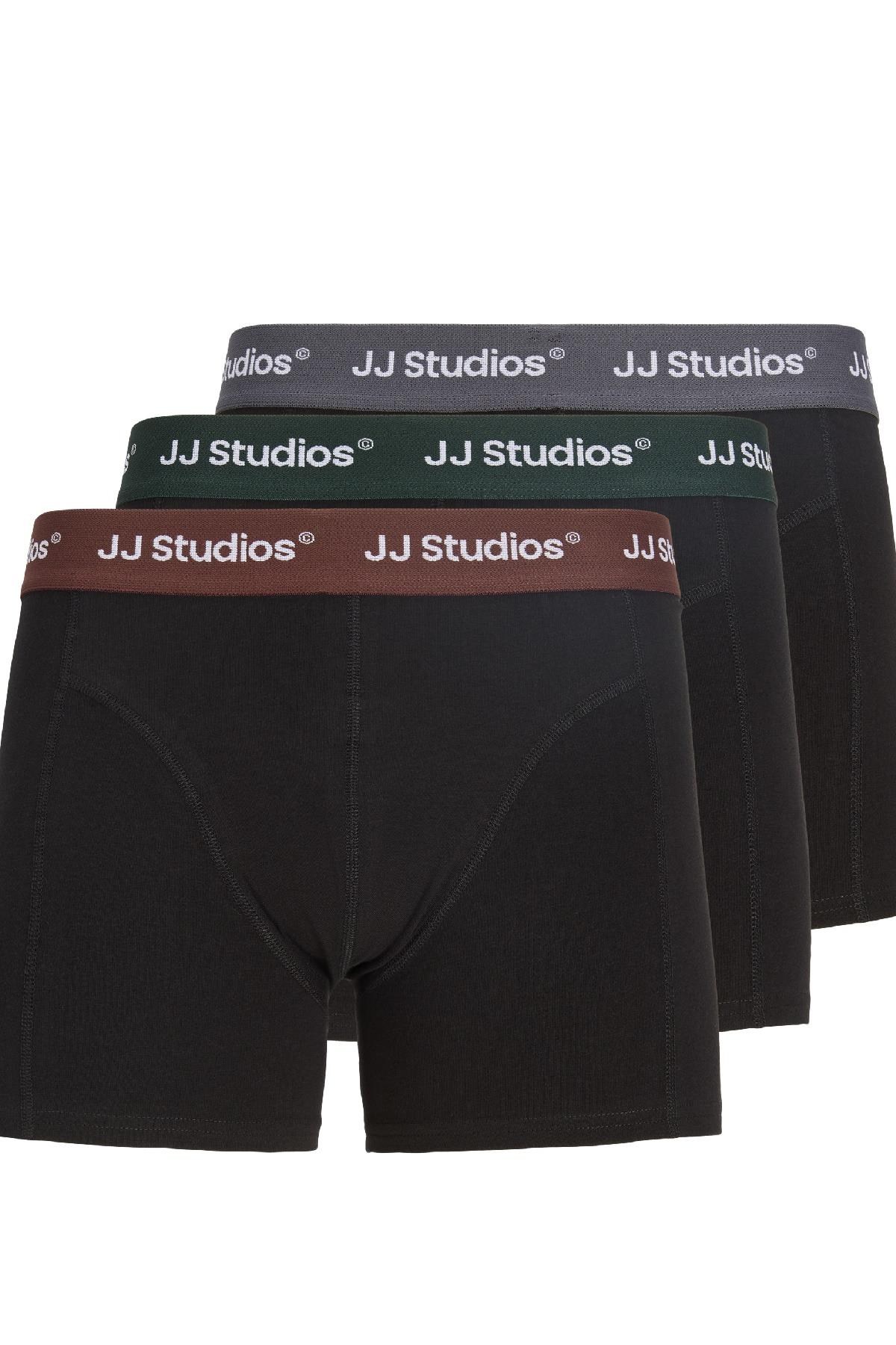 Jack & Jones JACSOHO Solid Erkek Boxer 3'lü Paket Pamuklu Rahat 
