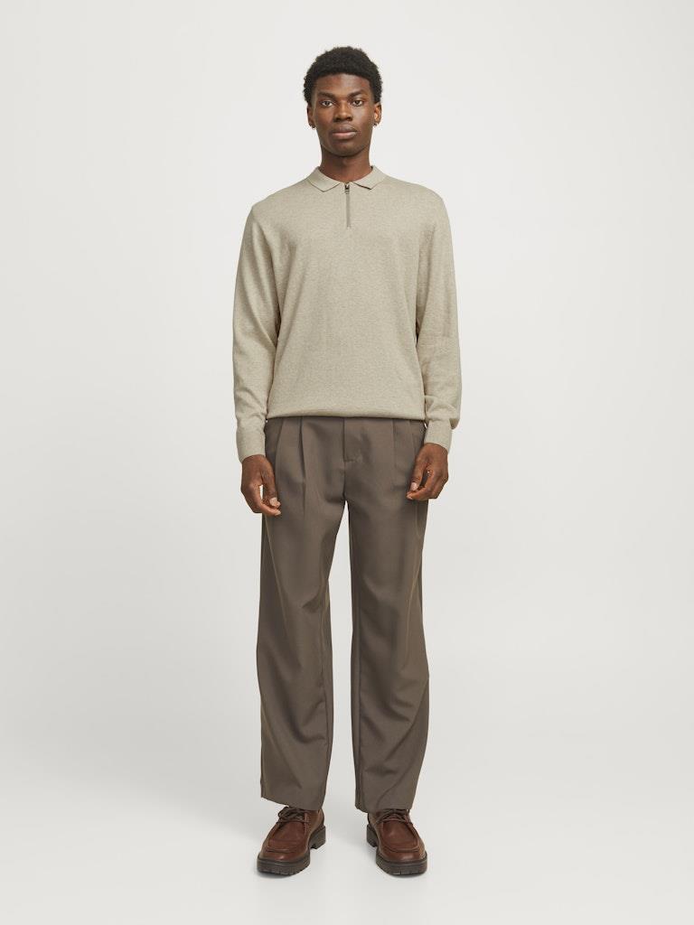 Jack & Jones JJEEMIL Knit Polo | Yarım Fermuar Uzun Kollu Erkek Triko 