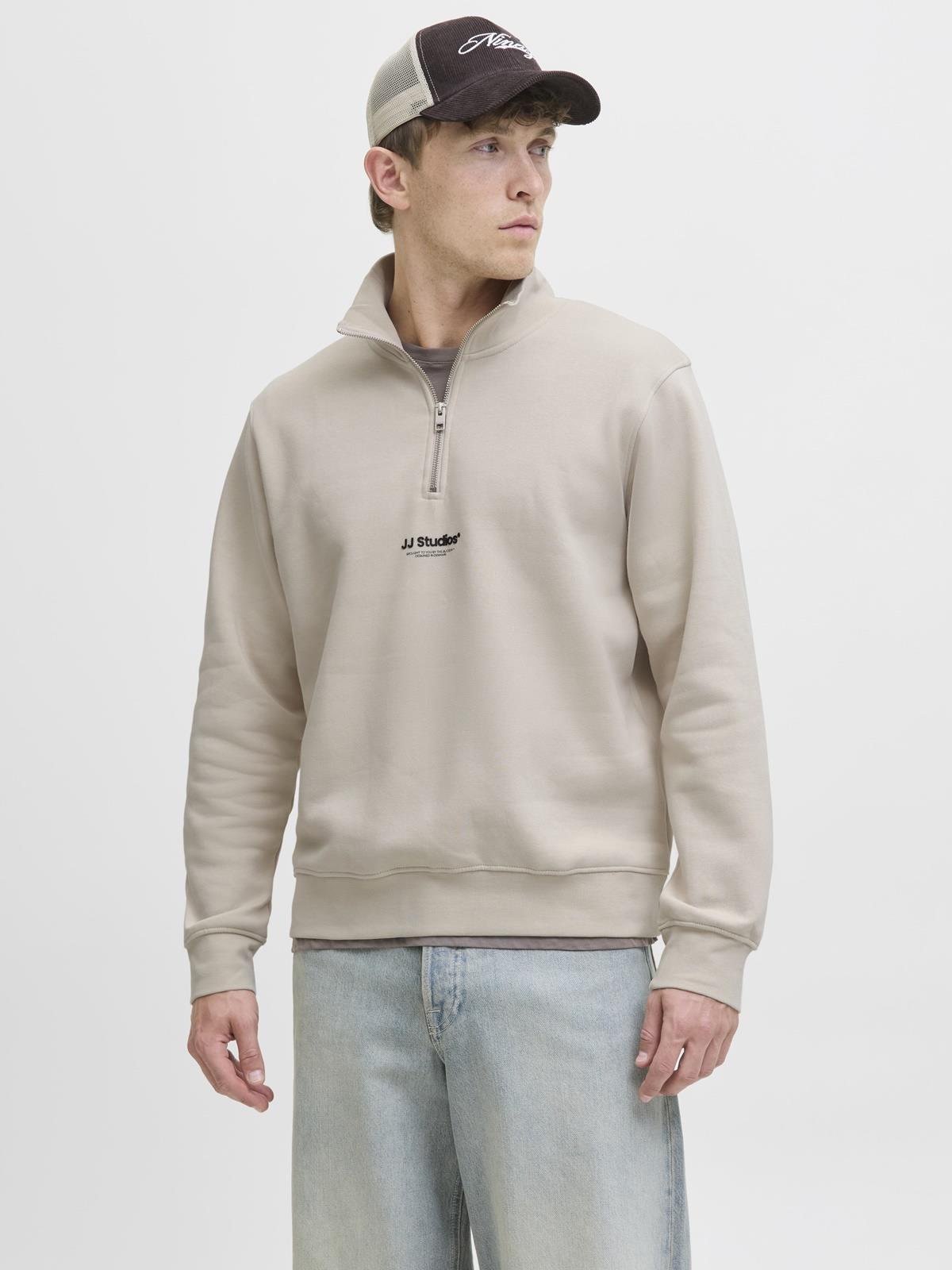 Jack & Jones JJESOHO HN NOOS Sweat | Fermuarlı Yarım Yaka Erkek Sweatshirt 