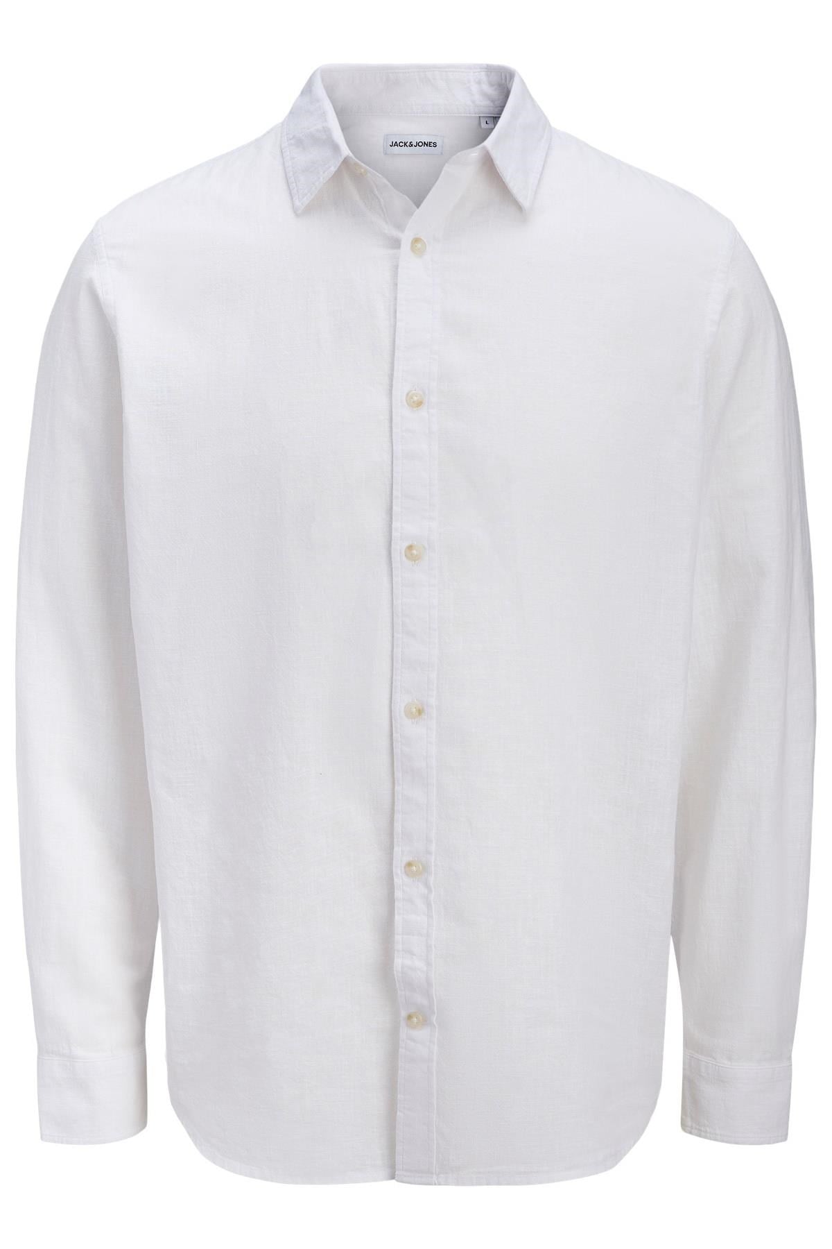 Jack & Jones JJESUMMER Linen Blend Erkek Keten Karışımlı Uzun Kollu Gömlek Yazlık 