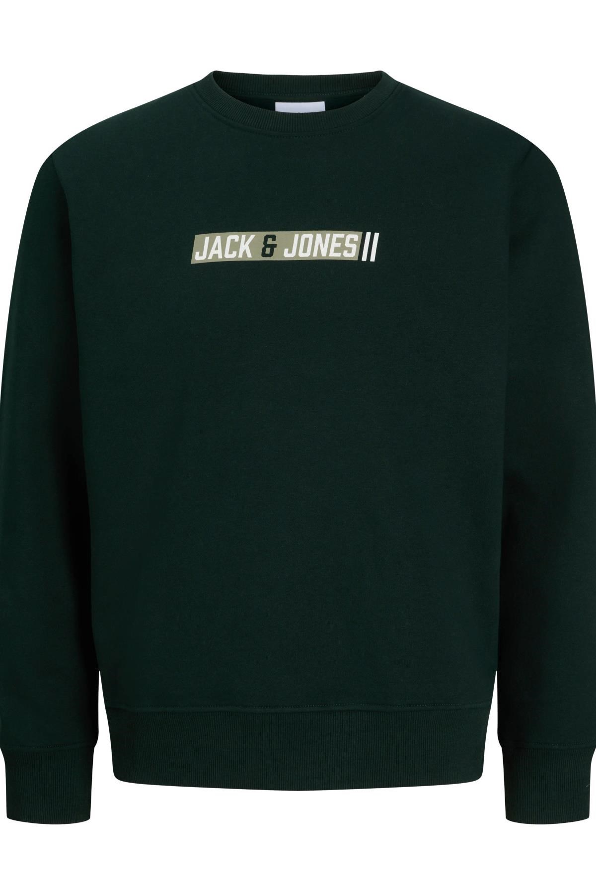 Jack & Jones JJMUNK Erkek Bisiklet Yaka Sweatshirt Rahat Günlük 