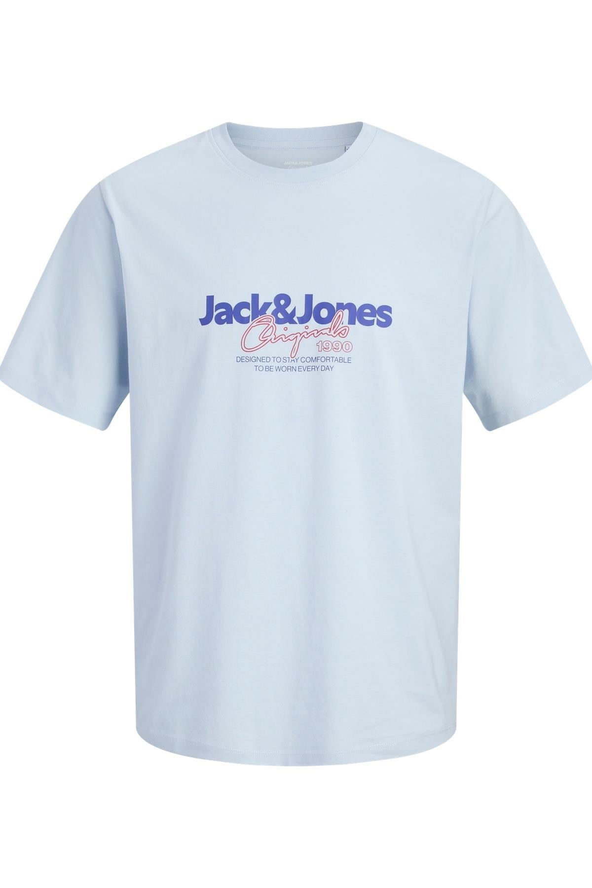 Jack & Jones JORCASSIS Erkek Tişört Bisiklet Yaka Kısa Kollu Rahat Günlük 