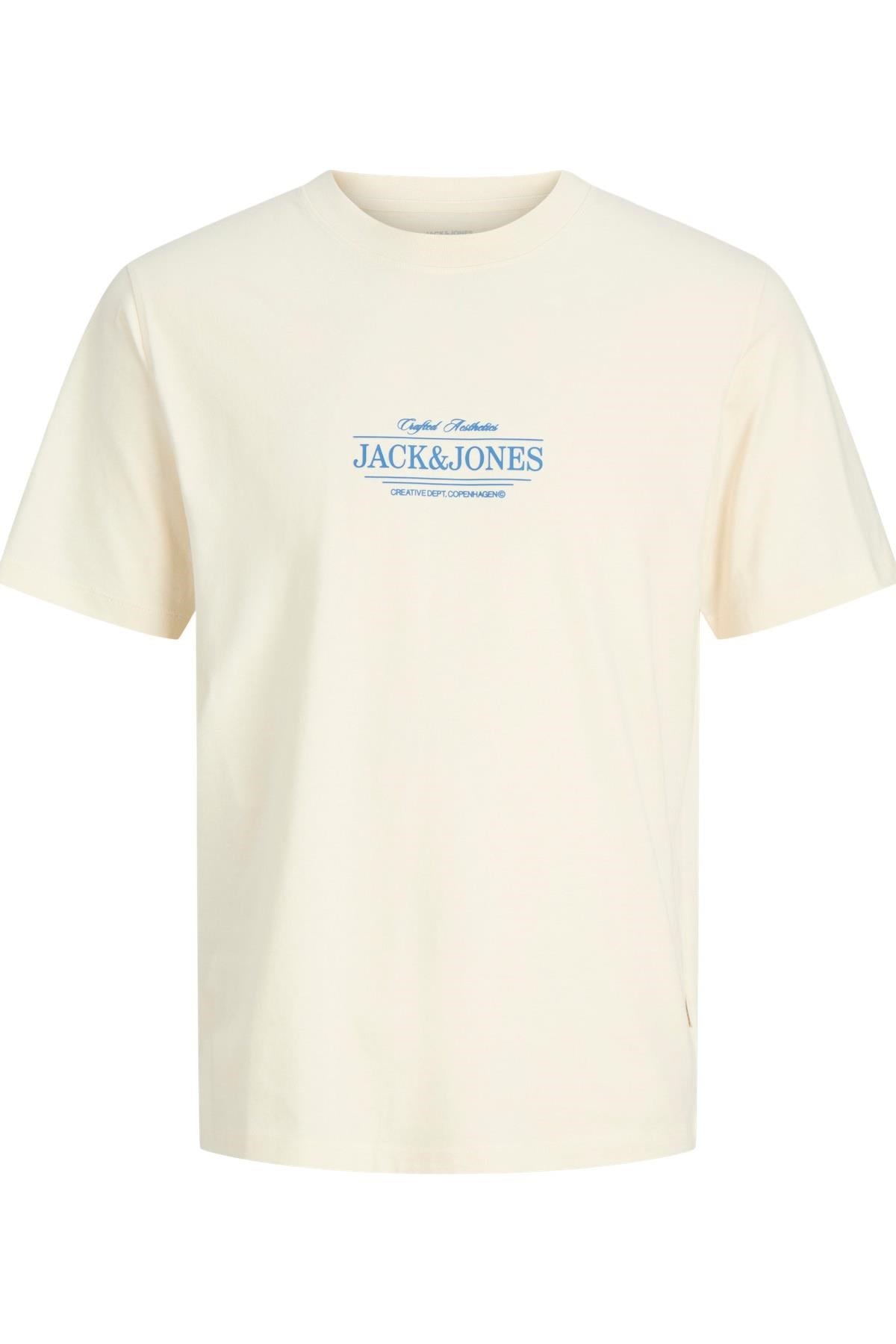 Jack & Jones JORCASSIS Minimal Erkek Tişört Bisiklet Yaka Kısa Kollu Rahat Günlük 
