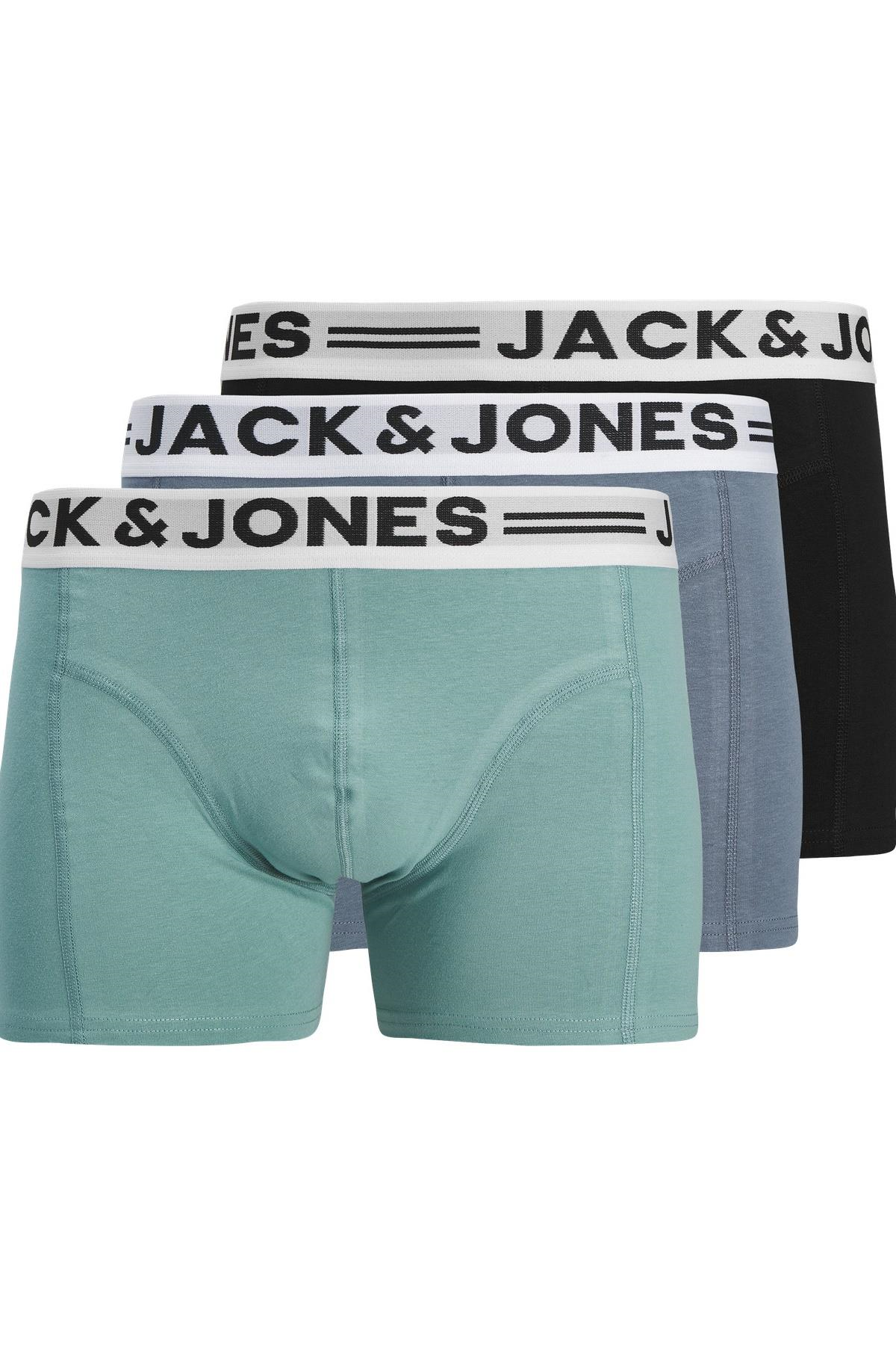 Jack & Jones SENSE Erkek Boxer 3’lü Paket – Pamuklu, Rahat Kesim (NOOS) 