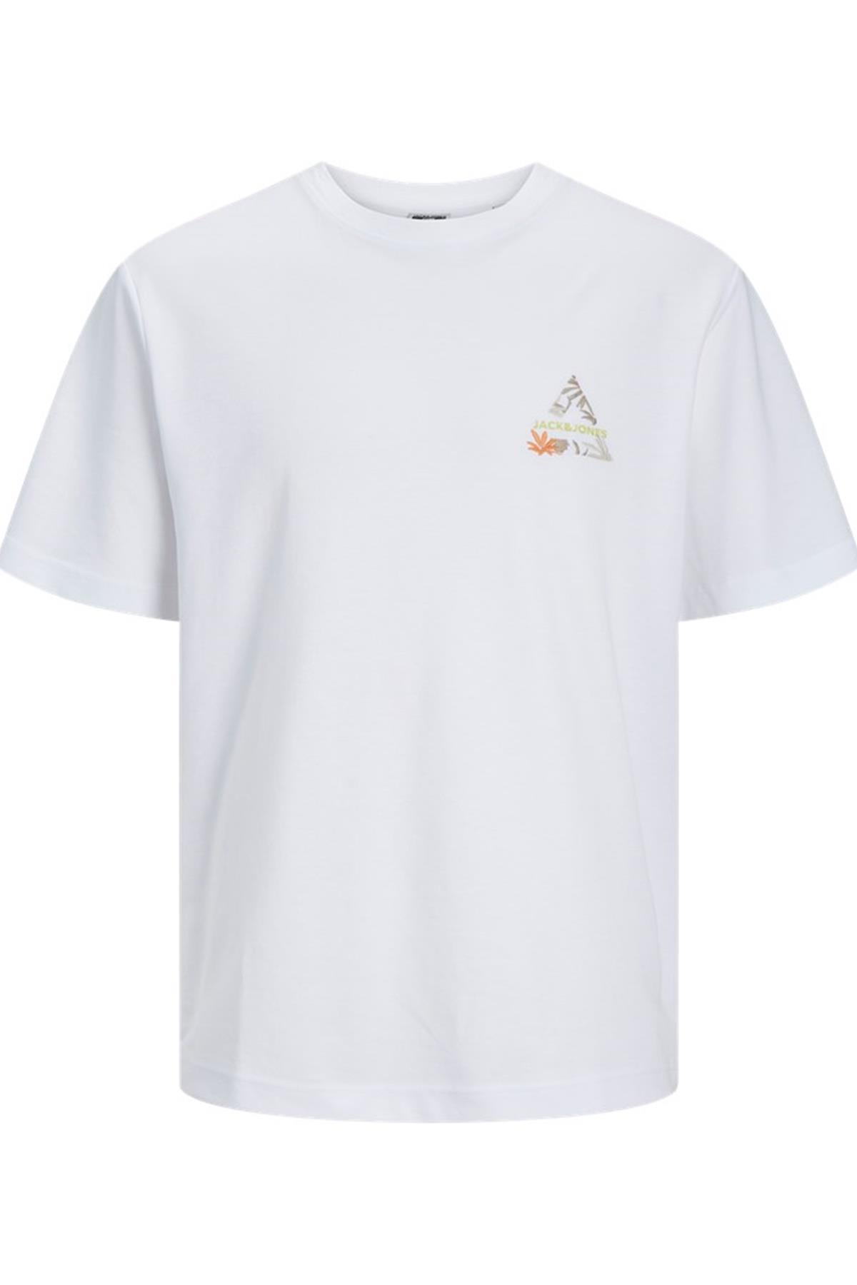 JACK&JONES JCOSTAGGER EMBRODERY TEE SS CREW NECK12253380 BEYAZ