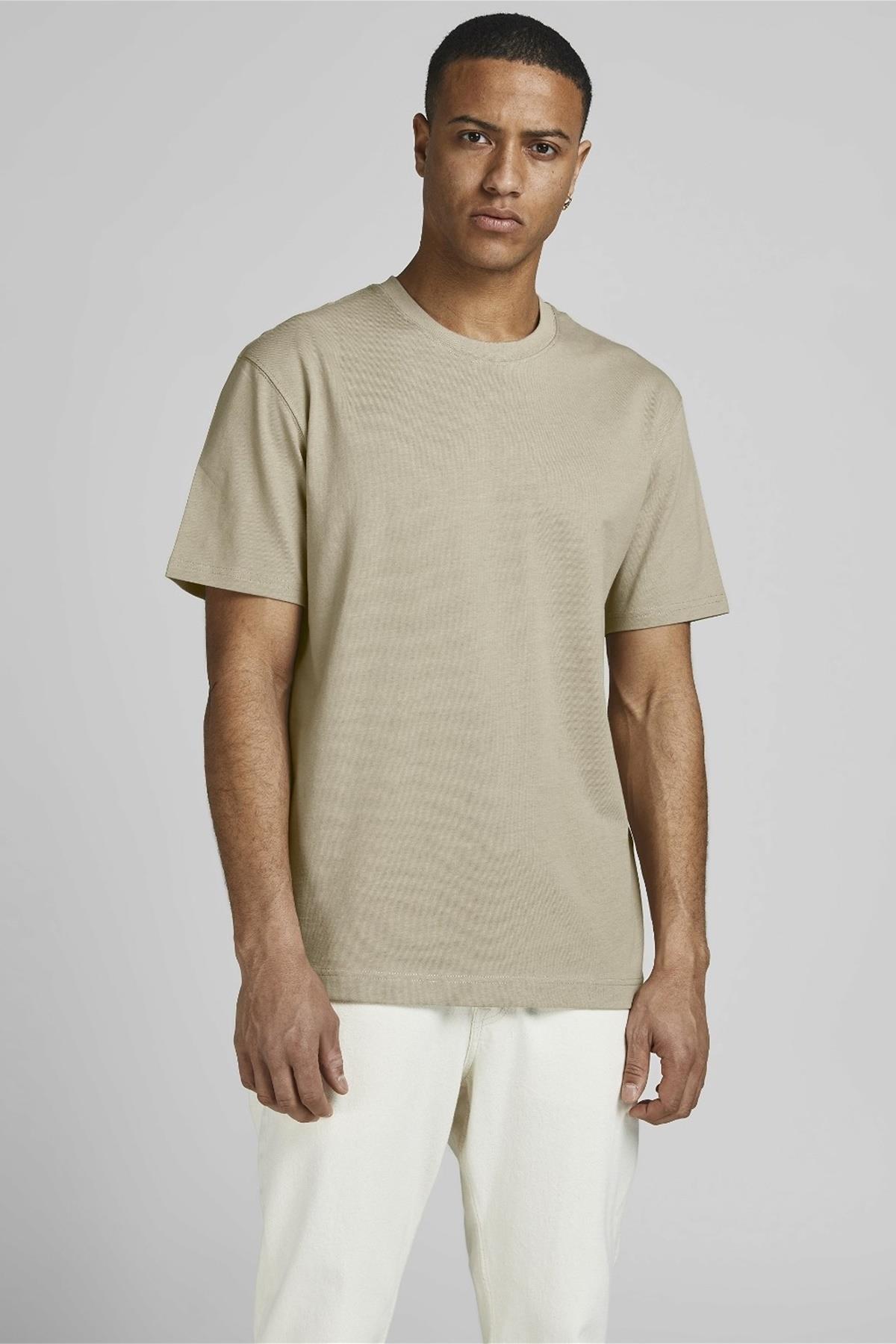 JACK&JONES JJERELAXED TEE SS O-NECK NOOS 12190467 BEJ