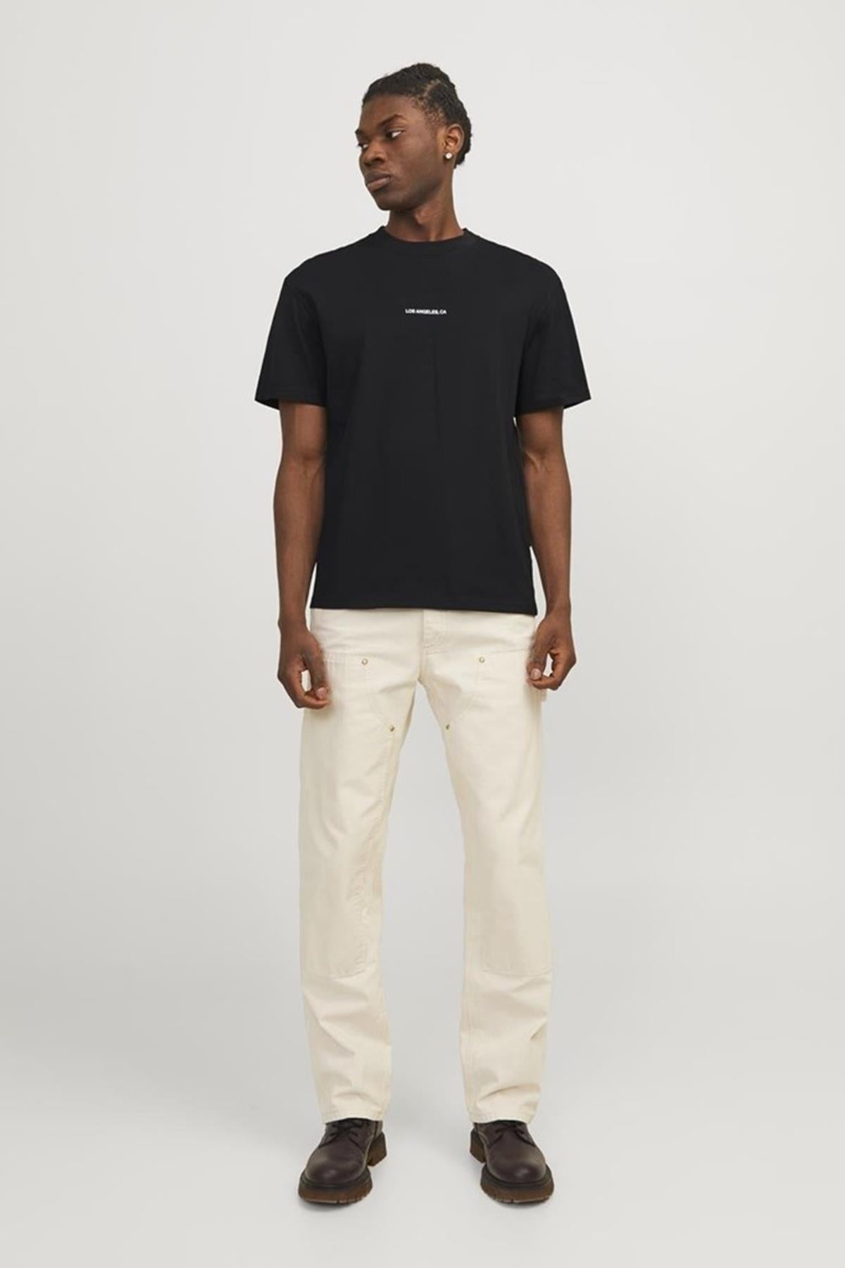 JACK&JONES JORARUBA LANDSCAPE TEE SS CREW NECK12255525 SİYAH