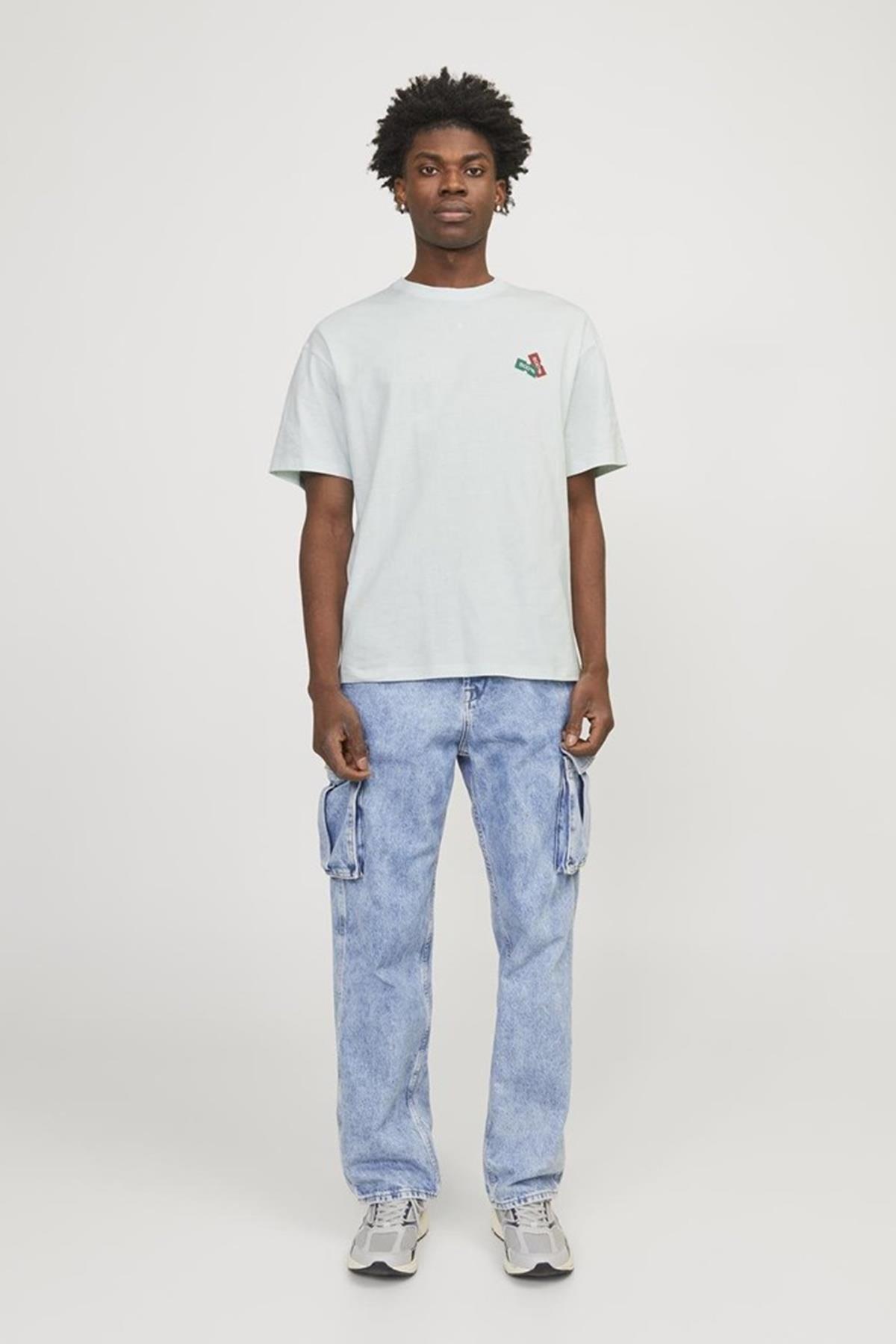 JACK&JONES JORDECAL TEE SS CREW NECK TG LN12254175 A.GRİ