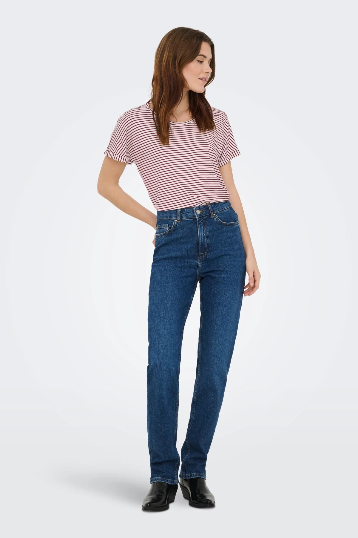 JDY JDYSISSY Kadın Basic T-Shirt Kısa Kollu O-Neck T-Shirt 