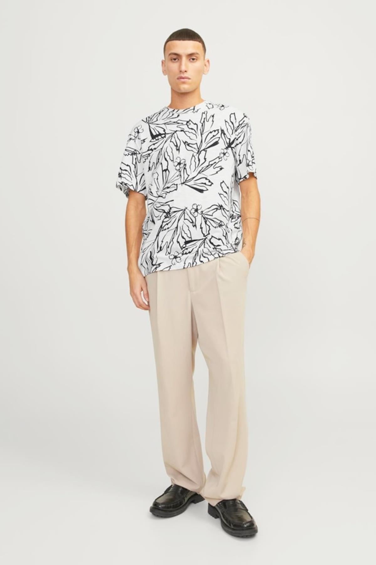 JORLAFAYETTE AOP TEE SS CREW NECK LN 